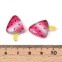 クリア樹脂カボション  スイカアイスクリーム  グリッターパウダー付き  濃いピンク  23.2x16x4.5~5mm&nbsp;CRES-T025-15
