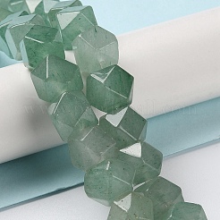Natural Dyed & Heated Green Aventurine Star Cut Round Beads Strands&nbsp;G-M418-C09-01
