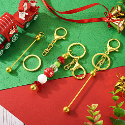 5Pcs Alloy and Brass Bar Beadable Keychain for Jewelry Making DIY Crafts&nbsp;DIY-SW0001-16B