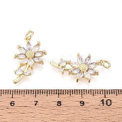 Brass Micro Pave Cubic Zirconia Pendants&nbsp;KK-T071-122G