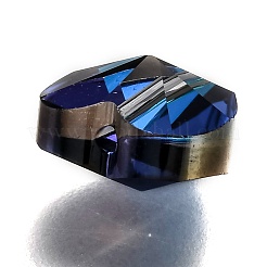 透明ガラスビーズ  多面カット  ハート  ブルー  10x10x7mm  穴：1~1.2mm&nbsp;GLAA-K002-07A-15
