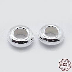 925スターリングシルバースペーサービーズ  ロンデル  銀  6x2.5mm  穴：3mm&nbsp;STER-K171-40S-02