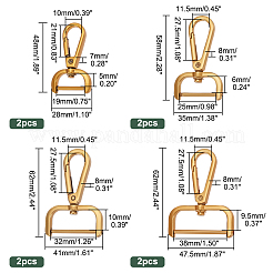 8Pcs 4 Styles Tibetan Style Zinc Alloy Swivel Lobster Claw Clasps&nbsp;FIND-PH0008-63AG