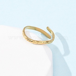 女性用304ステンレススチールオープンカフリング  イオンプレーティング（ip）  18KGP本金メッキ  2.2mm  usサイズ7 3/4(17.9mm)&nbsp;RJEW-K309-12G