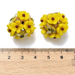 Polymer Clay Rhinestone Beads with Resin&nbsp;X-RESI-Z045-04