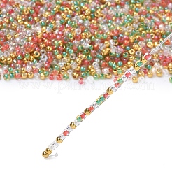 4色11/0個 クリスマス トーホー ラウンドシードビーズ  161 & 185 & 557 & 1830  ミックスカラー  2.2mm  穴：0.8mm  約5555個/50g&nbsp;SEED-X0058-29