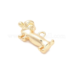 真鍮チャーム  犬のチャーム  14KGP本金メッキ  7.5x16.5x5.5mm  穴：1.4mm&nbsp;KK-D427-04B-G