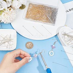 400Pcs 2 Colors 304 Stainless Steel Eye Pins&nbsp;STAS-UN0054-77