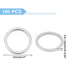 304ステンレススチール製リンキングリング100個  丸いリング  ステンレス鋼色  12x0.8~1mm&nbsp;STAS-UN0041-24