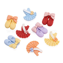 48個12スタイルの樹脂カボション  DIYアクセサリー  ミックスカラー  28~30x22~28.5x5~8mm  4個/スタイル&nbsp;CRES-BY0001-02