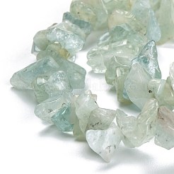 天然石アクアマリンビーズ連売り  グレードA  チップ  3~16x3~8mm  穴：0.7mm  80~81cm&nbsp;G-F703-11