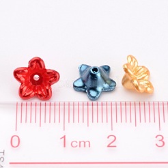 ABSプラスチックパール調ビーズ  花  ミックスカラー  10x10.5x5mm  穴：1mm  約1000個/袋&nbsp;PL129Y