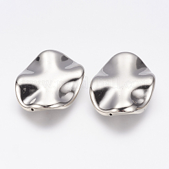 CCBプラスチックビーズ  ツイストオーバル  プラチナ  38x28x7mm  穴：1mm&nbsp;CCB-J035-054P