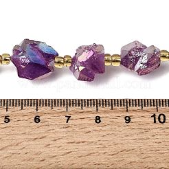 Electroplated Raw Rough Natural Amethyst Beads Strands&nbsp;G-Z131-J02-08