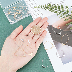 24Pcs 12 Style Sector & Ring & Trapezoid & Rhombus 304 Stainless Steel Pendants&nbsp;STAS-UN0027-16