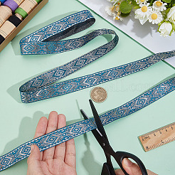 エスニック風刺繍ポリエステルリボン  ジャカードリボン  チロリアンリボン  服飾材料  フラット  マリンブルー  3/4インチ（20mm）  約7.70ヤード（7.04m）/バンドル&nbsp;OCOR-WH0109-042B-02