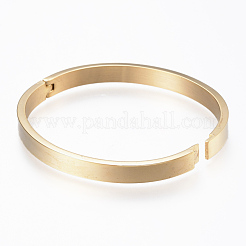 304ステンレススチールバングル  ゴールドカラー  2インチx2-1/4インチ（51x57mm）&nbsp;X-BJEW-H553-01G