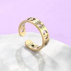 304 Stainless Steel Open Cuff Rings&nbsp;X-RJEW-K245-55G