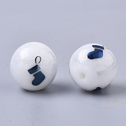 Christmas Opaque Glass Beads&nbsp;LS-EGLA-R113-04F
