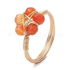 天然石ミックススターリング（4種類）4個  真鍮ワイヤーラップリングセット  内径：17.5~18mm  1個/スタイル&nbsp;GG-CJA9F5-G