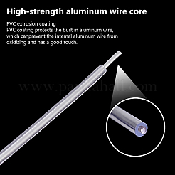 丸鉄線  プラスチックでコーティングされたもの  銀  1.5mm  約16.40ヤード（15m）/バンドル&nbsp;AJEW-WH0502-55C
