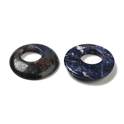 天然石ソーダライトペンダント  ドーナツ/円盤チャーム  27.5~28x4.5~5.5mm&nbsp;G-T122-76L