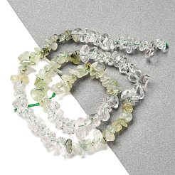 天然水晶とプレナイトのビーズ連売り  チップ  4~17x4~10x1~8mm  穴：0.8~1mm  約15.35~16.14インチ（39~41cm）&nbsp;G-L610-A03-01