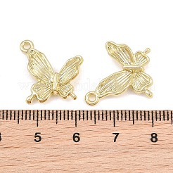 合金ペンダント  蝶のチャーム  長持ちメッキ  ラックめっき  ゴールドカラー  22x19x3.5mm  穴：1.7mm&nbsp;AL-CBA415D-15G