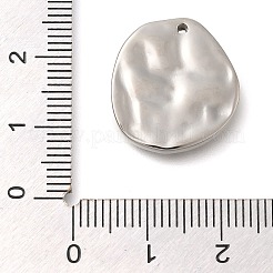 変色防止304ステンレススチールペンダント  フラットラウンド、クロスチャーム付き  ステンレス鋼色  19.5x18x3mm  穴：1.2mm&nbsp;STAS-P369-07P