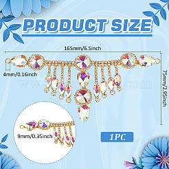 1Pc Flower Brass Rhinestone Ornament Accessories&nbsp;OHAR-FG0001-04C
