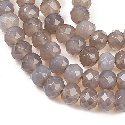 Natural Grey Agate Beads Strands&nbsp;G-C259-A36-5x8mm
