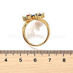 Brass Micro Pave Cubic Zirconia Cuff Rings&nbsp;LS-RJEW-D308-03G-A