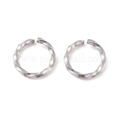 変色しにくい304ステンレススチール製オープン丸カン  ツイストラウンド  ステンレス鋼色  18ゲージ  8x1mm  内径：6mm&nbsp;STAS-F191-12P-C