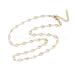 304ステンレススチールリングリンクチェーンネックレス  イオンプレーティング（ip）  ゴールドカラー  17.80インチ（45.2cm）&nbsp;SA-CBA2696-02G