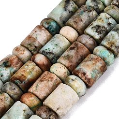 天然クリソコラとラピスラズリビーズ連売り  バレル＆ロンデル  8x10mm  穴：0.9~1.2mm  約50~52個/連  14.57~15.35インチ（37~39cm）  ロンデル：8x4.5~5mm&nbsp;G-Q616-09I