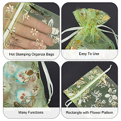 60Pcs 10 Colors Hot Stamping Organza Bags&nbsp;OP-PH0001-35