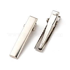 鉄のワニのヘアクリップパーツ  プラチナ  31x8x8mm&nbsp;PHAR-E017-01A-P