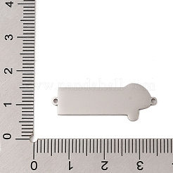 304ステンレススチールスカイブルーエナメルコネクタチャーム  キノコのリンク  ステンレス鋼色  30x11x1mm  穴：1.2mm&nbsp;STAS-P377-14P-A