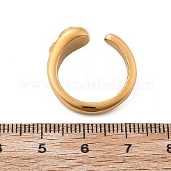 304ステンレススチールカフリング  シェルと  ラウンド  18KGP本金メッキ  7mm  内径：17mm&nbsp;RJEW-Q011-04G-B