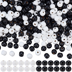 600Pcs 2 Colors Dyed Natural Wood Beads&nbsp;WOOD-SC0002-37B