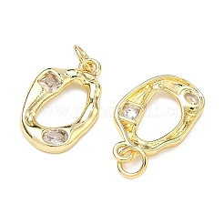 Brass Micro Pave Cubic Zirconia Pendants&nbsp;KK-P348-02B-G02