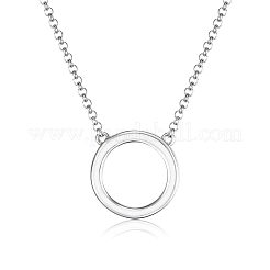 S925 Silver Geometric Circle Collarbone Necklace Fashion Simple Gentle&nbsp;JC3788