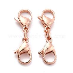 304ステンレススチール製ロブスタークロウ留め金  ローズゴールド  22x6.5x4.5mm&nbsp;STAS-WH0026-07B-RG