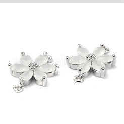 Brass Pave Cubic Zirconia Connector Charms&nbsp;KK-B072-01P-01