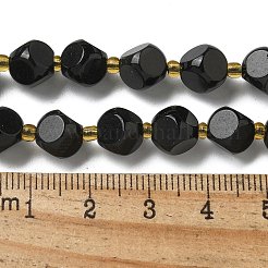 天然ブラックオニキス(染色&加熱)ビーズ連売り  シードビーズで  多面カット  サイコロ  8x8mm  穴：1.2mm  約39~42個/連  15.51''~15.75''（39.4~40センチメートル）&nbsp;G-K387-A03-02