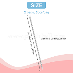 2袋入りステンレス製人形用ヘアリルートツール  人形の髪作り用品  ステンレス鋼色  34~41x0.9mm&nbsp;TOOL-GA0002-06B