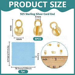 925 Sterling Silver Cord End&nbsp;DIY-BC0014-05C-G