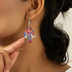 Wood & Iron Dangle Earrings for Women&nbsp;WG72288-01