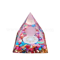 オルゴナイトピラミッド樹脂エネルギー発生器  ホームオフィスのデスク装飾用  カラフル  50x50x50mm&nbsp;PW-WG50D47-01