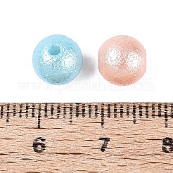 テクスチャのある不透明アクリルビーズ  ラウンド  ミックスカラー  8mm  穴：1.6mm  約2000個/500g&nbsp;OACR-N160-01A